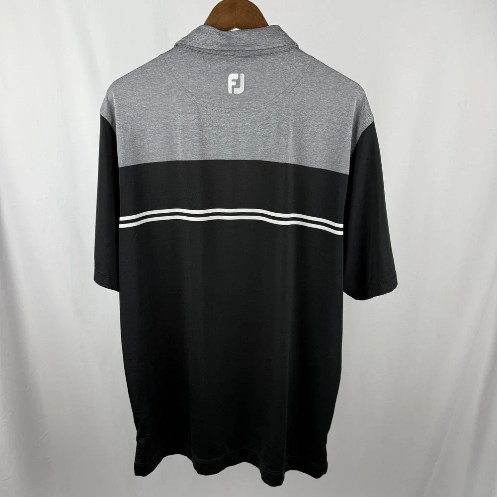 FootJoy Mens Large Polo Shirt Short Sleeve Grey‎